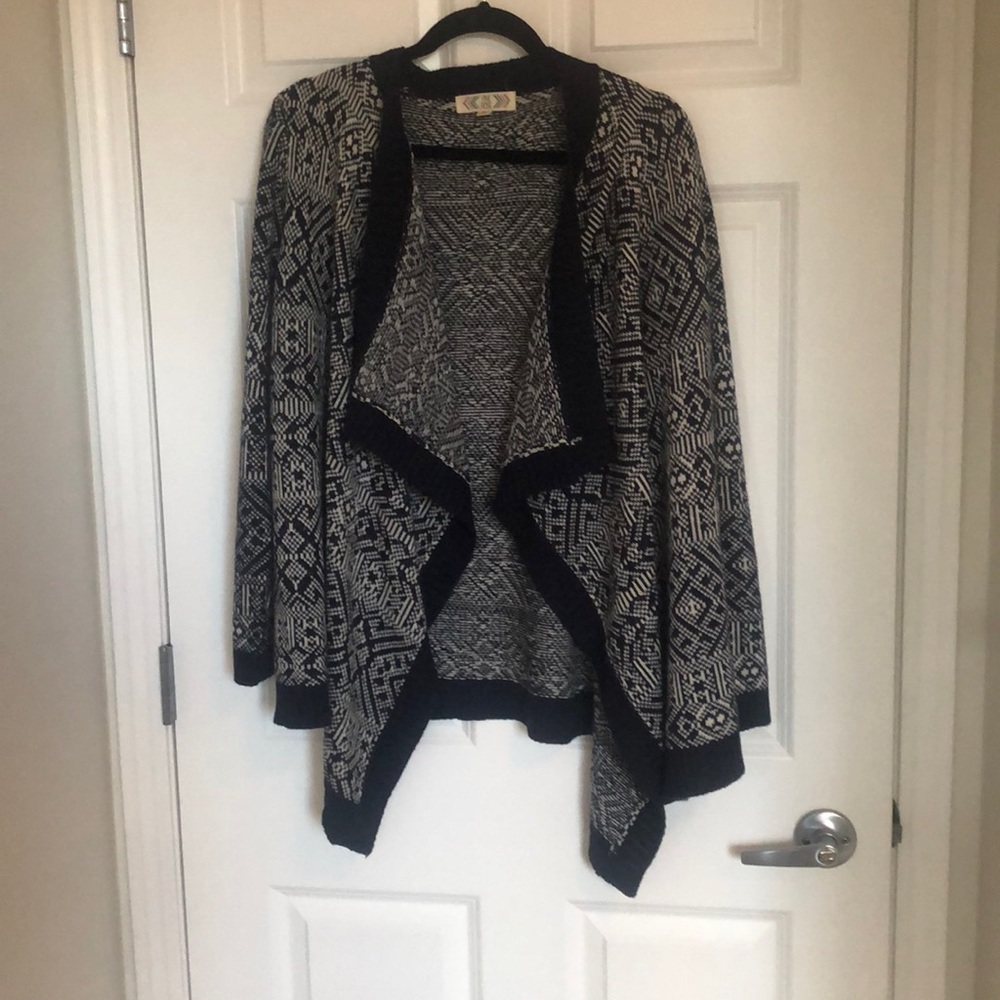 Navy and White Cardigan